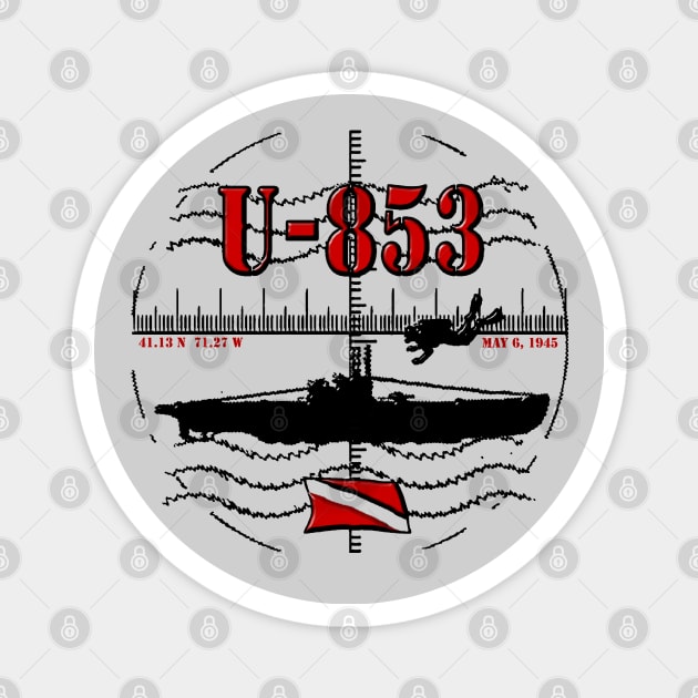 Wreck dive WWII German submarine scuba diving U-853 U-boat Scuba Original Magnet by TeeCreations